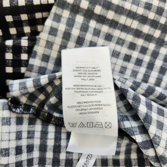 Lysse Shirt Women's S Black White Check Button Up Nylon Career Office Classicore - Picture 12 of 13